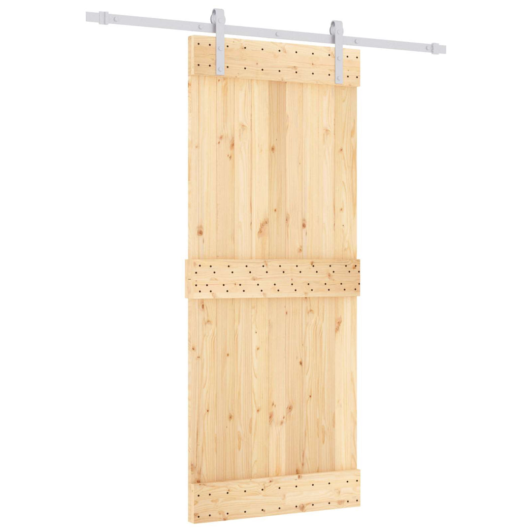 Skydedør Natur og hvid 85 x 210 cm Massivt Fyrretræ
