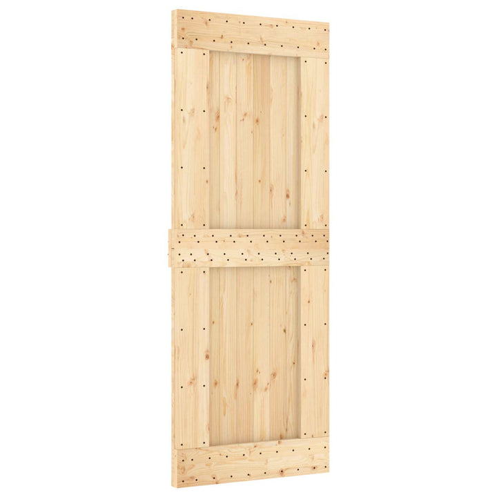 Skydedør Natur og hvid 80 x 210 cm Massivt Fyrretræ