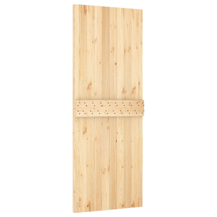 Skydedør Natur og hvid 80 x 210 cm Massivt Fyrretræ