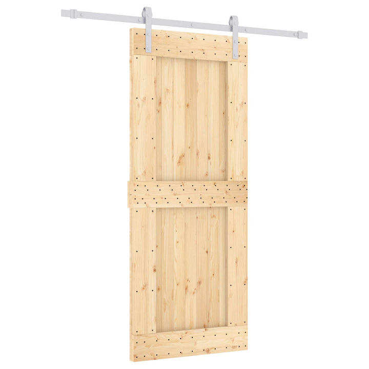 Skydedør Natur og hvid 85 x 210 cm Massivt Fyrretræ