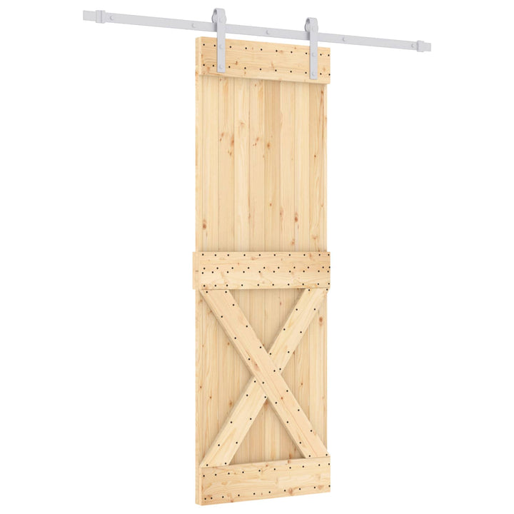Skydedør Natur og hvid 70 x 210 cm Massivt Fyrretræ