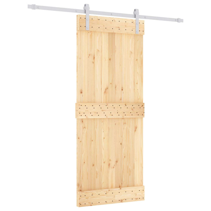 Skydedør Natur og hvid 85 x 210 cm Massivt Fyrretræ