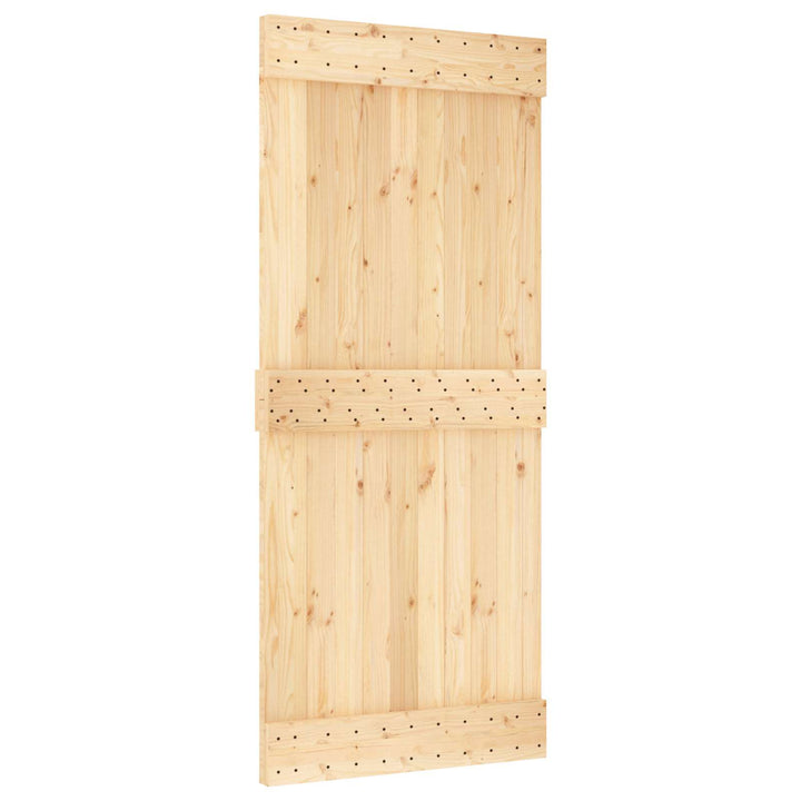 Skydedør Natur og hvid 90 x 210 cm Massivt Fyrretræ