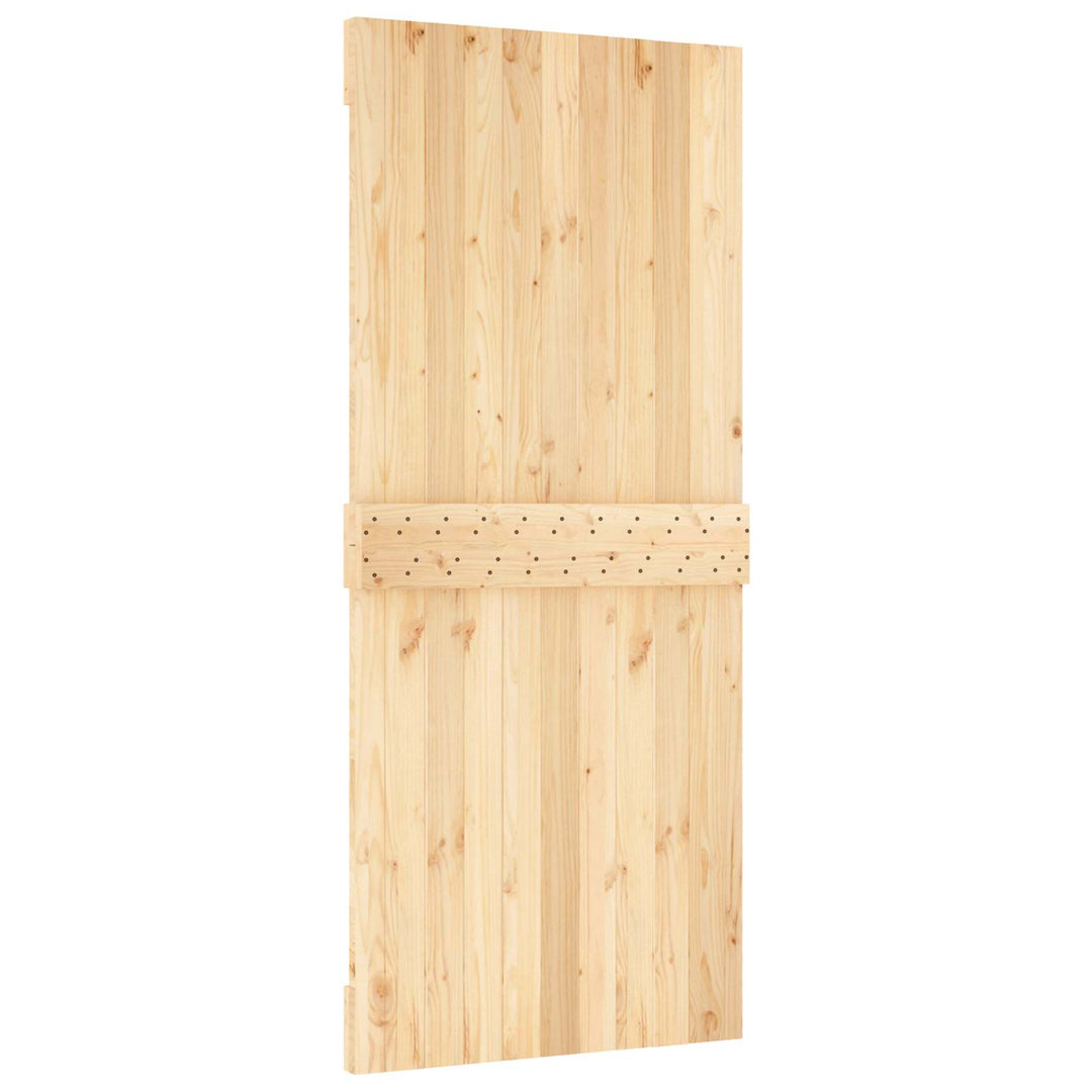 Skydedør Natur og hvid 90 x 210 cm Massivt Fyrretræ