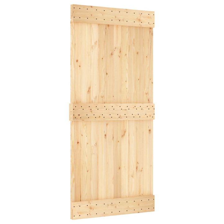 Skydedør Natur og hvid 95 x 210 cm Massivt Fyrretræ