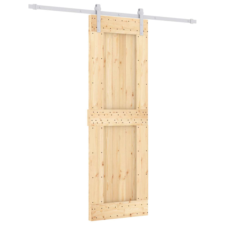 Skydedør Natur og hvid 70 x 210 cm Massivt Fyrretræ