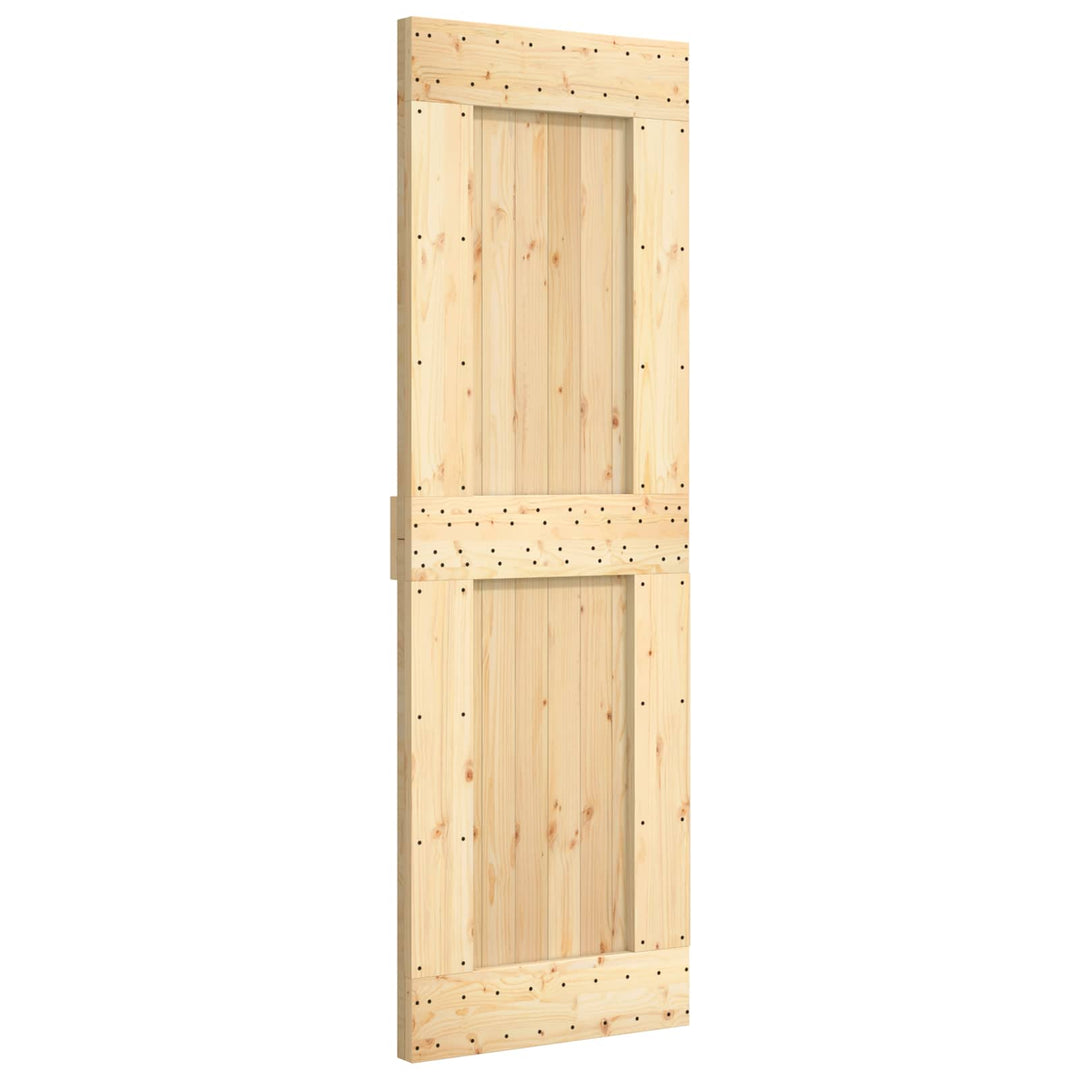 Skydedør Natur og hvid 70 x 210 cm Massivt Fyrretræ