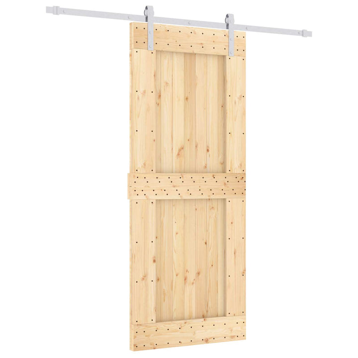 Skydedør Natur og hvid 85 x 210 cm Massivt Fyrretræ