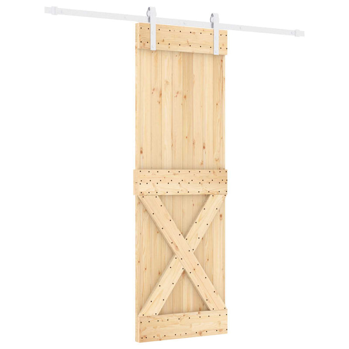 Skydedør Natur og hvid 70 x 210 cm Massivt Fyrretræ