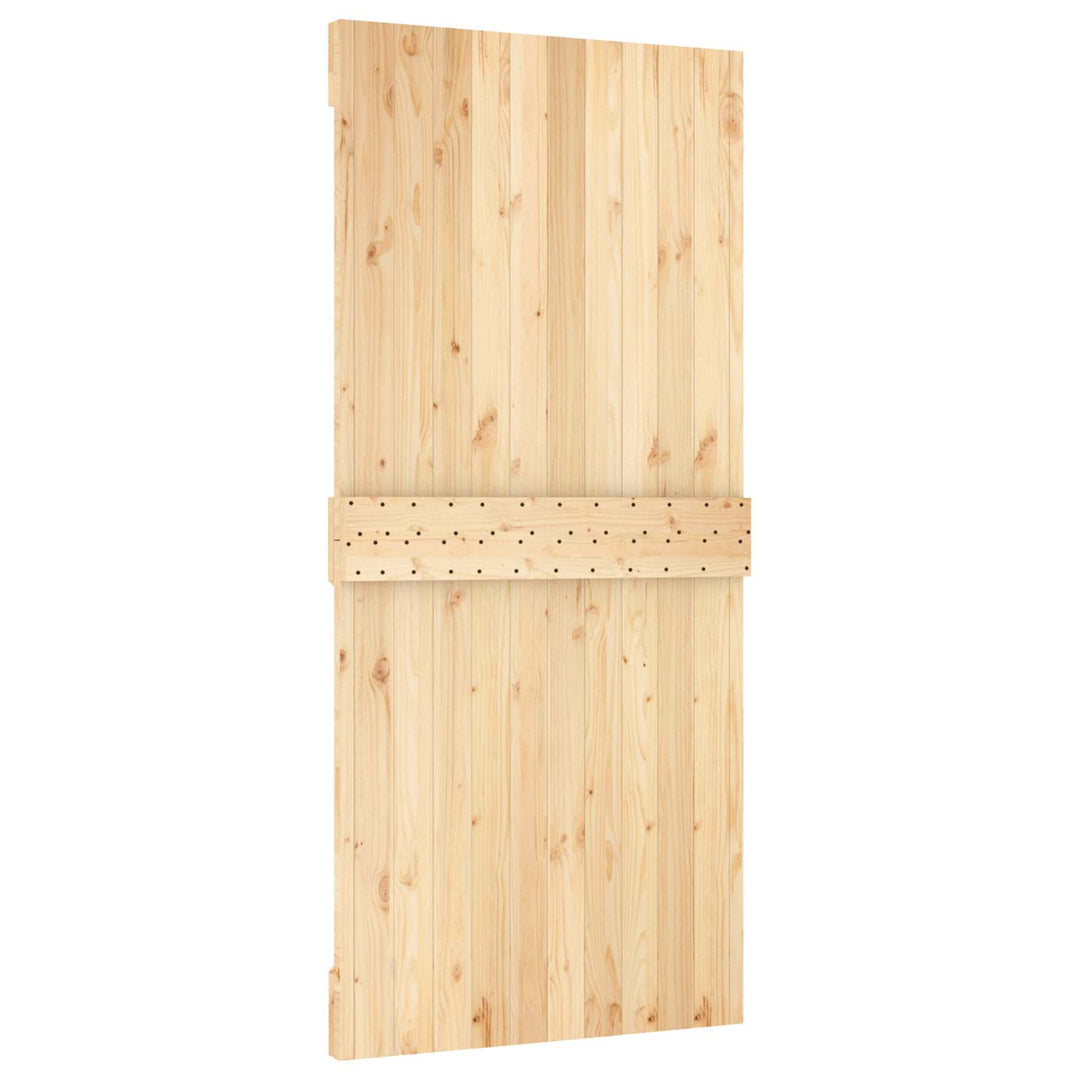 Skydedør Natur og hvid 95 x 210 cm Massivt Fyrretræ