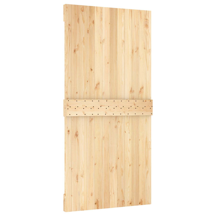 Skydedør Natur og hvid 100 x 210 cm Massivt Fyrretræ