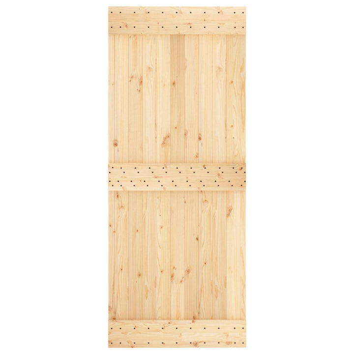 Skydedør Naturfarvet og sort 85 x 210 cm Massivt Fyrretræ