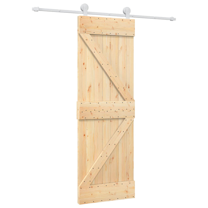 Skydedør Natur og hvid 70 x 210 cm Massivt Fyrretræ