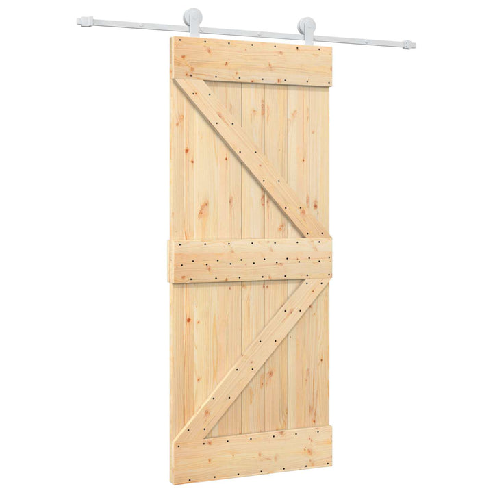 Skydedør Natur og hvid 85 x 210 cm Massivt Fyrretræ