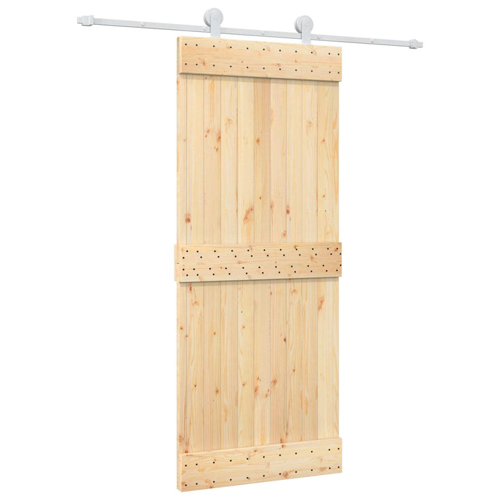 Skydedør Natur og hvid 85 x 210 cm Massivt Fyrretræ