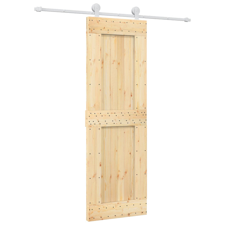 Skydedør Natur og hvid 70 x 210 cm Massivt Fyrretræ
