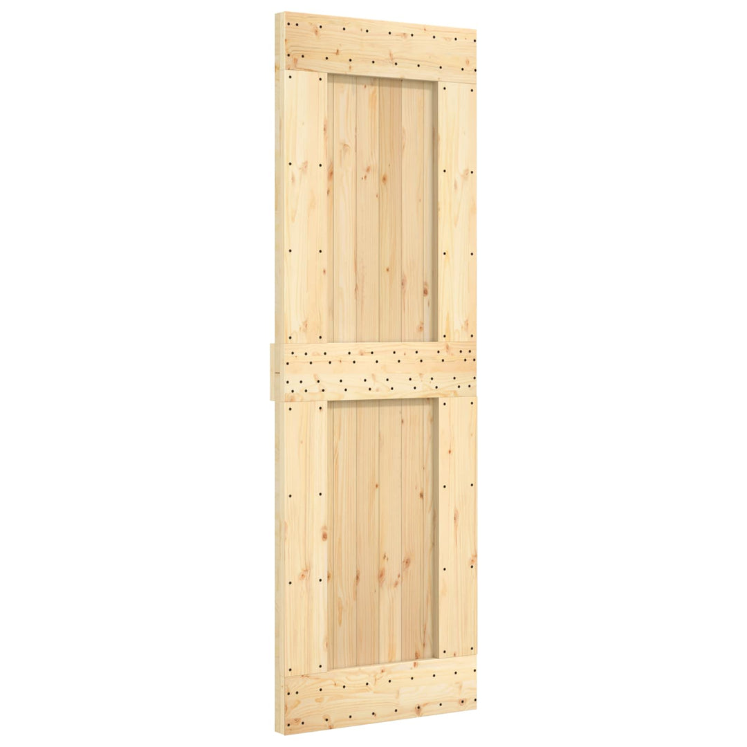 Skydedør Natur og hvid 70 x 210 cm Massivt Fyrretræ