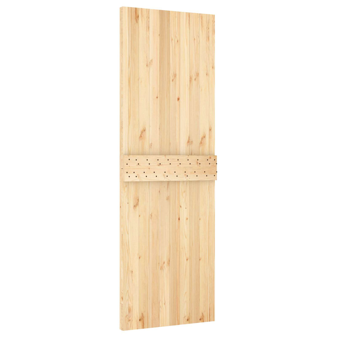 Skydedør Natur og hvid 70 x 210 cm Massivt Fyrretræ