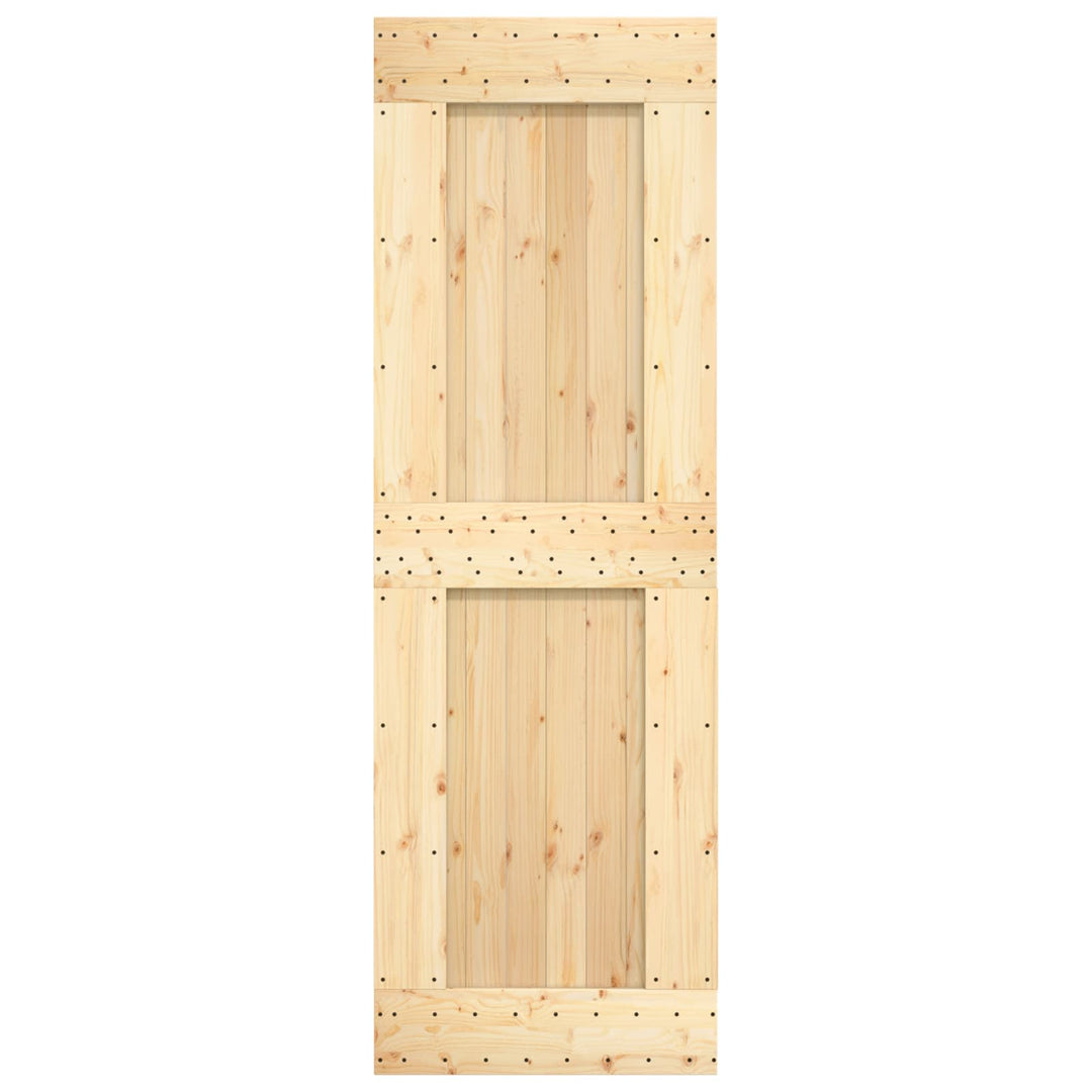 Skydedør Natur og hvid 70 x 210 cm Massivt Fyrretræ