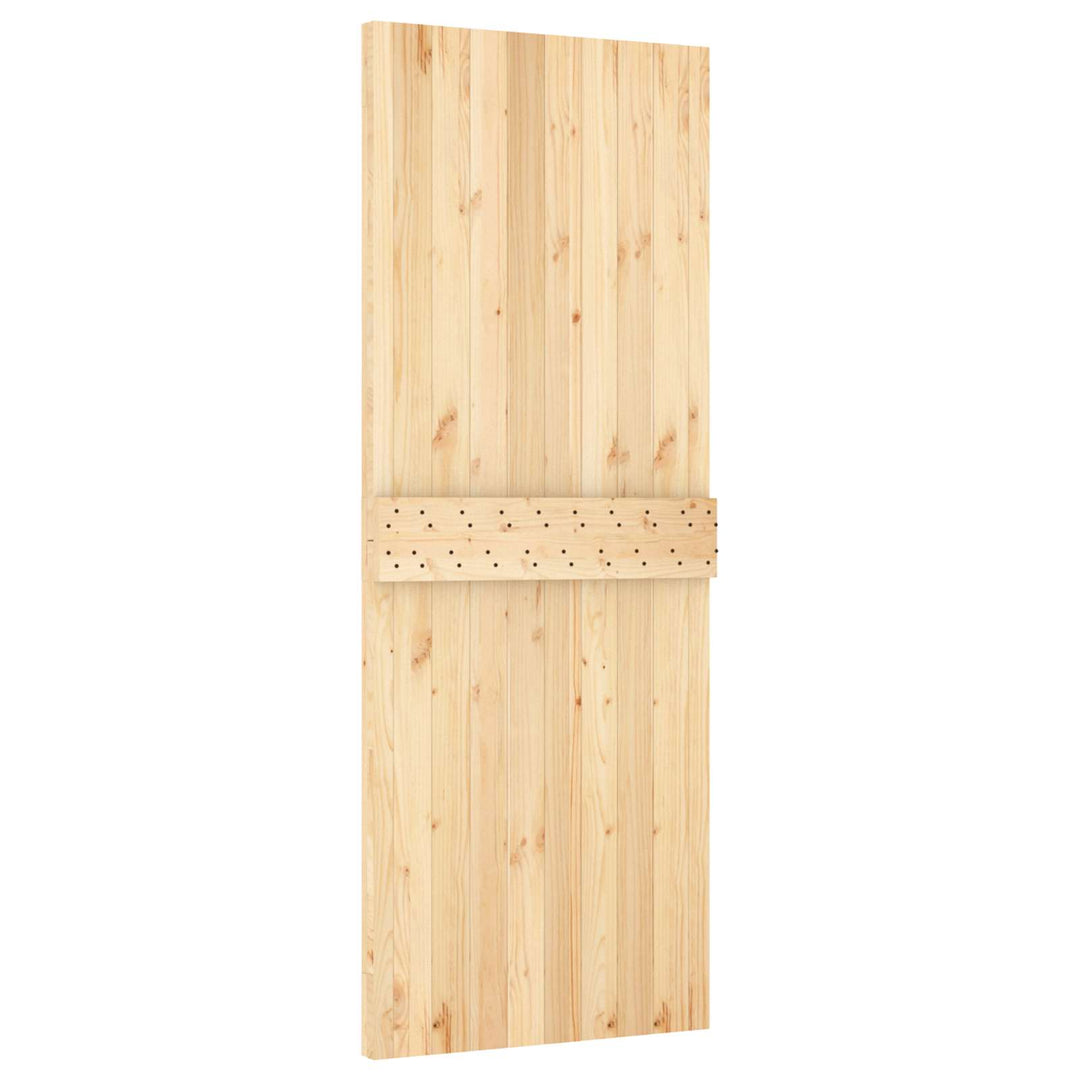 Skydedør Natur og hvid 80 x 210 cm Massivt Fyrretræ