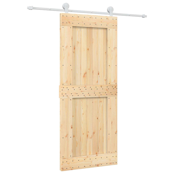 Skydedør Natur og hvid 85 x 210 cm Massivt Fyrretræ