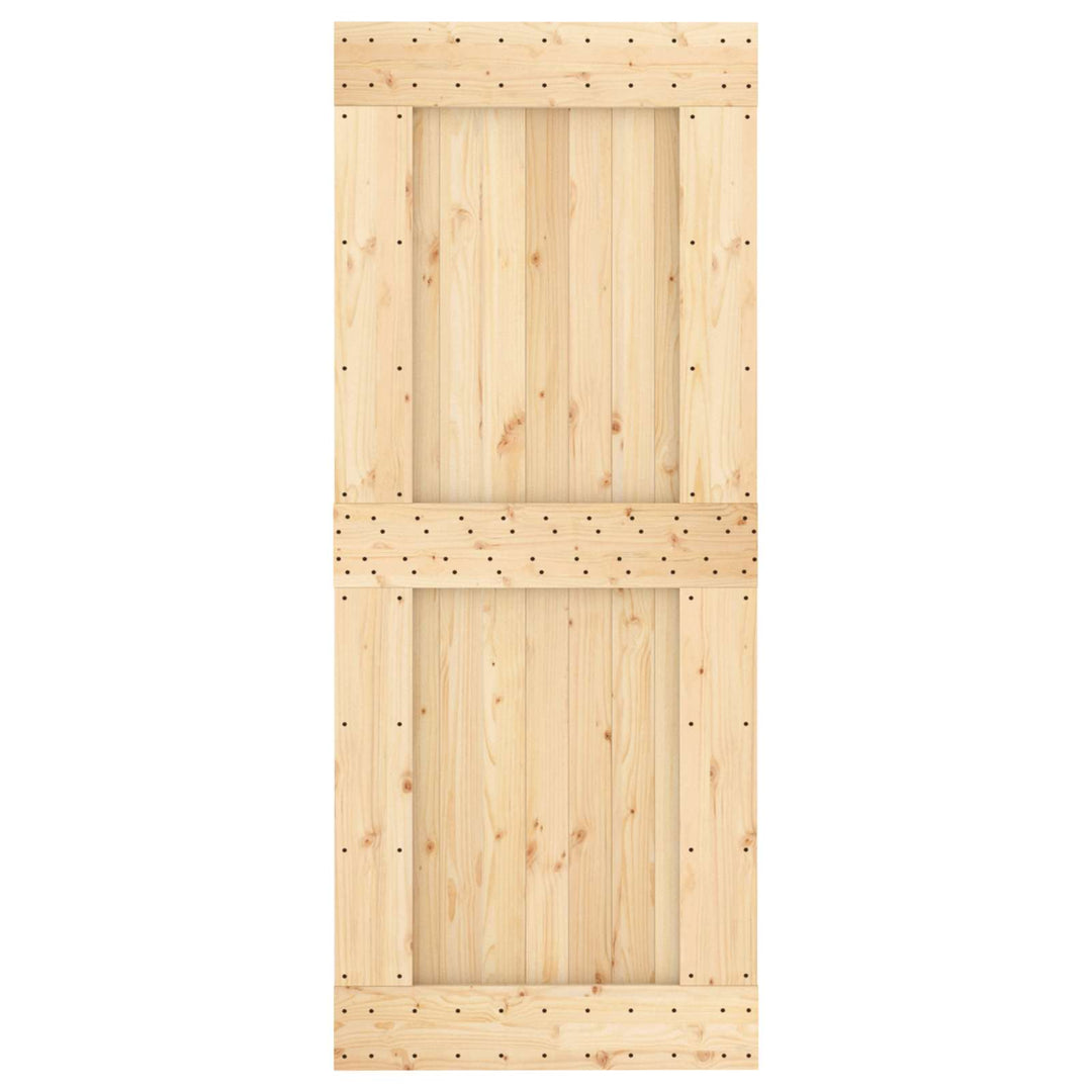 Skydedør Natur og hvid 85 x 210 cm Massivt Fyrretræ