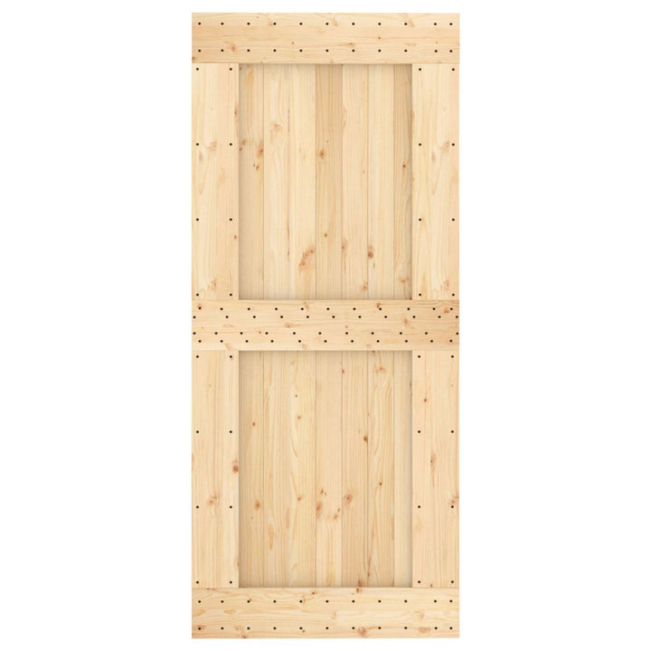 Skydedør Natur og hvid 90 x 210 cm Massivt Fyrretræ