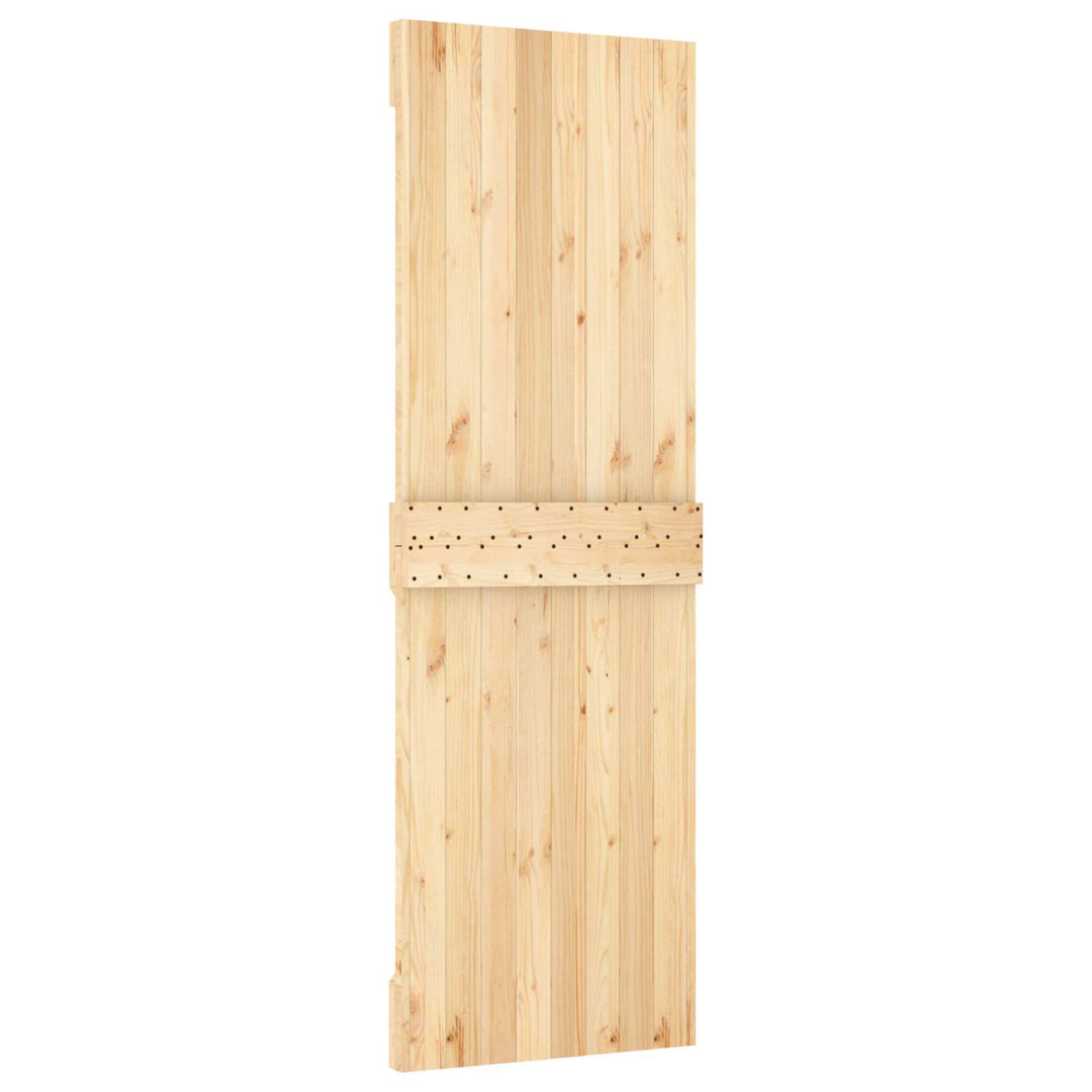 Skydedør Natur og hvid 70 x 210 cm Massivt Fyrretræ