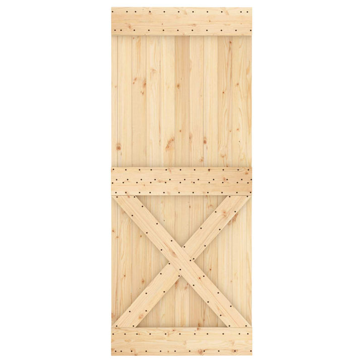 Skydedør Natur og hvid 85 x 210 cm Massivt Fyrretræ