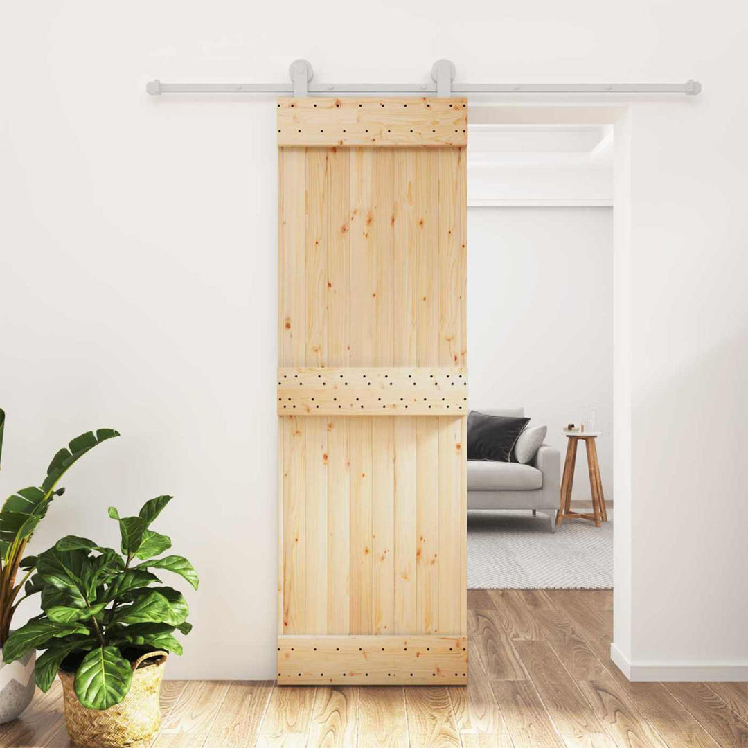 Skydedør Natur og hvid 70 x 210 cm Massivt Fyrretræ