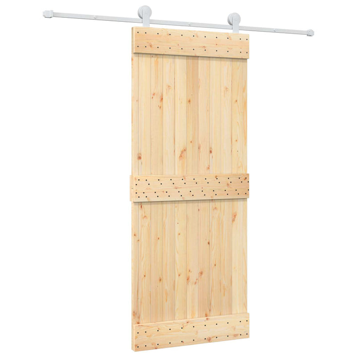 Skydedør Natur og hvid 85 x 210 cm Massivt Fyrretræ