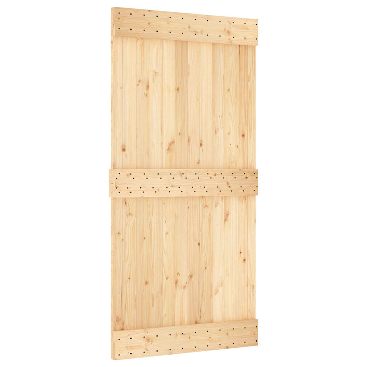 Skydedør Natur og hvid 100 x 210 cm Massivt Fyrretræ