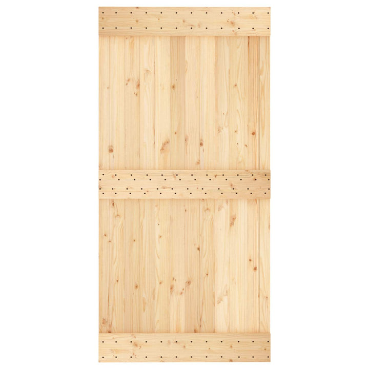 Skydedør Natur og hvid 100 x 210 cm Massivt Fyrretræ