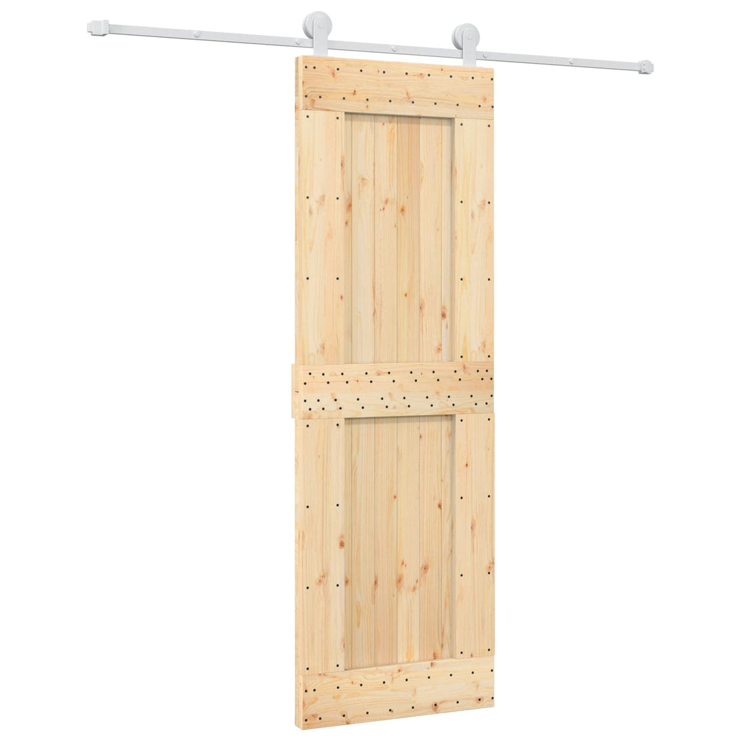 Skydedør Natur og hvid 70 x 210 cm Massivt Fyrretræ