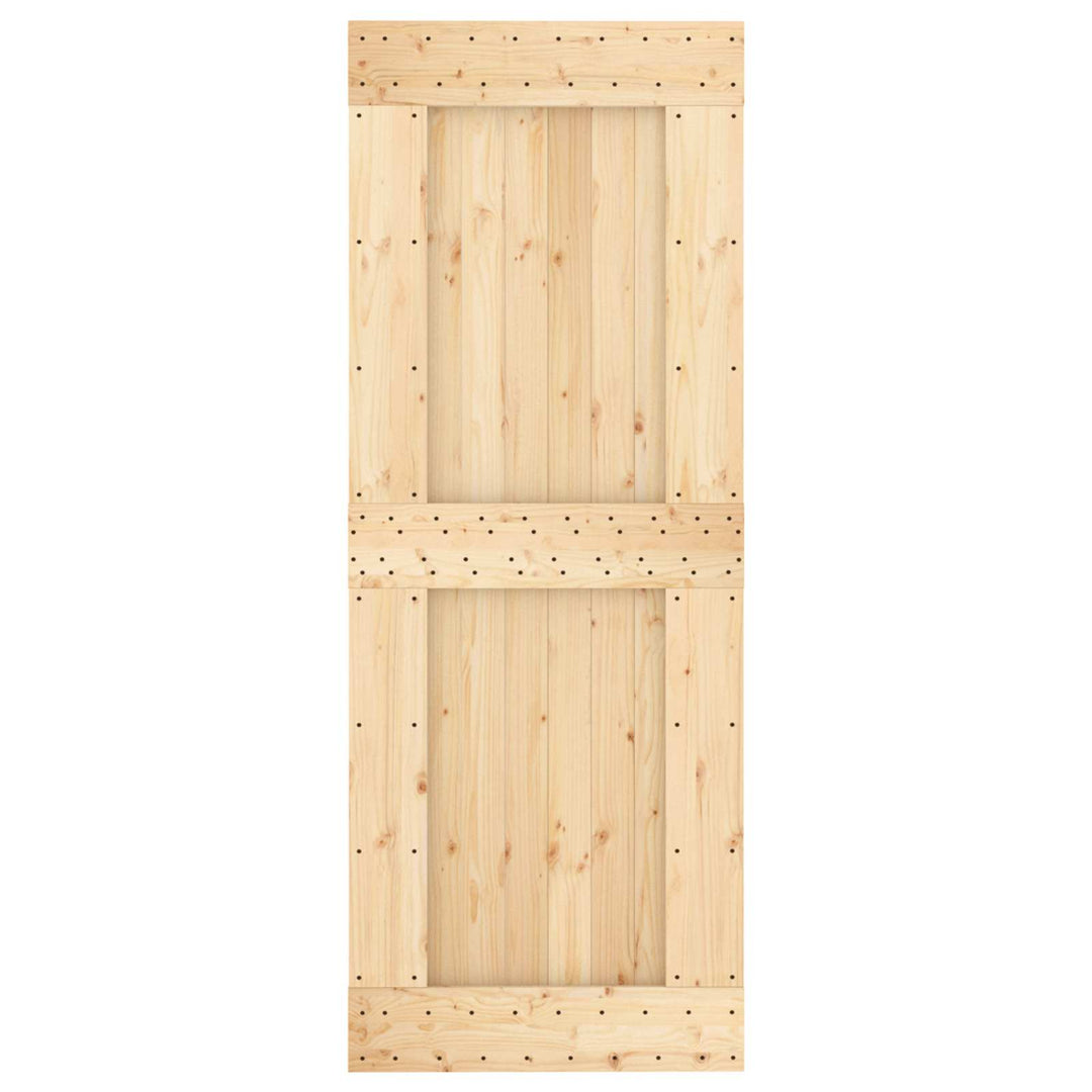 Skydedør Natur og hvid 80 x 210 cm Massivt Fyrretræ