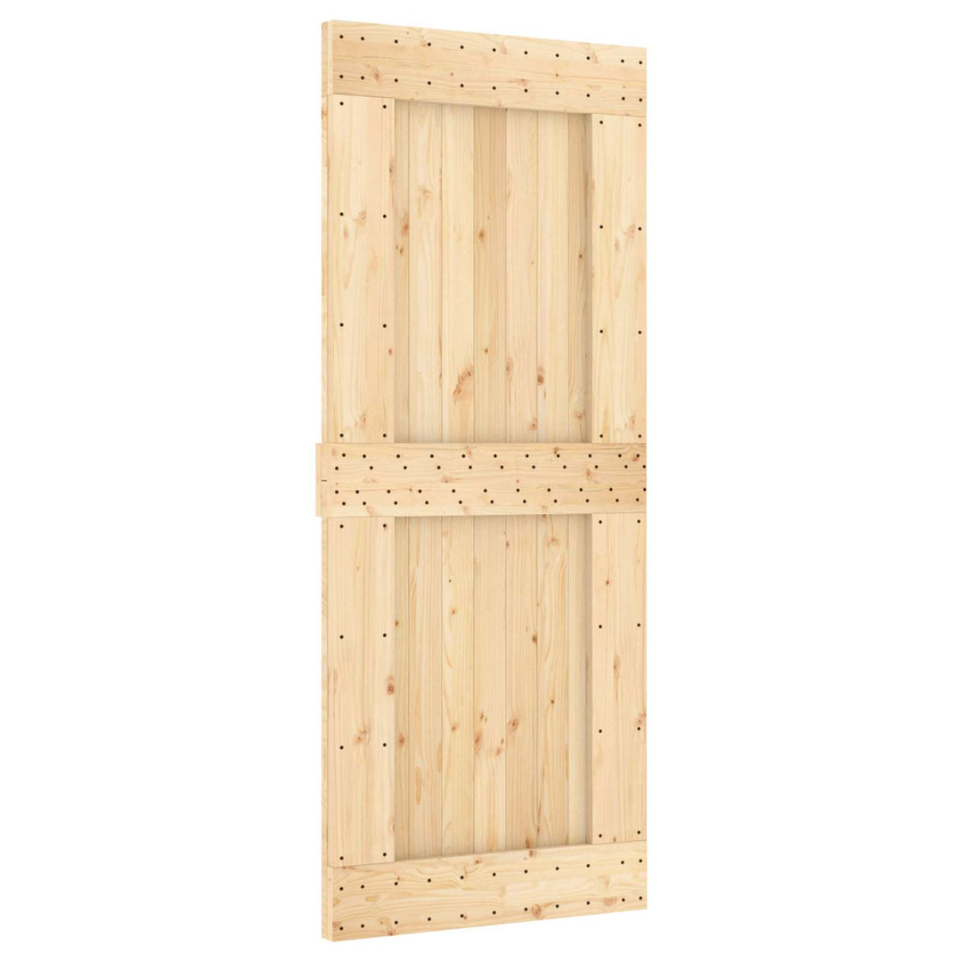 Skydedør Natur og hvid 85 x 210 cm Massivt Fyrretræ