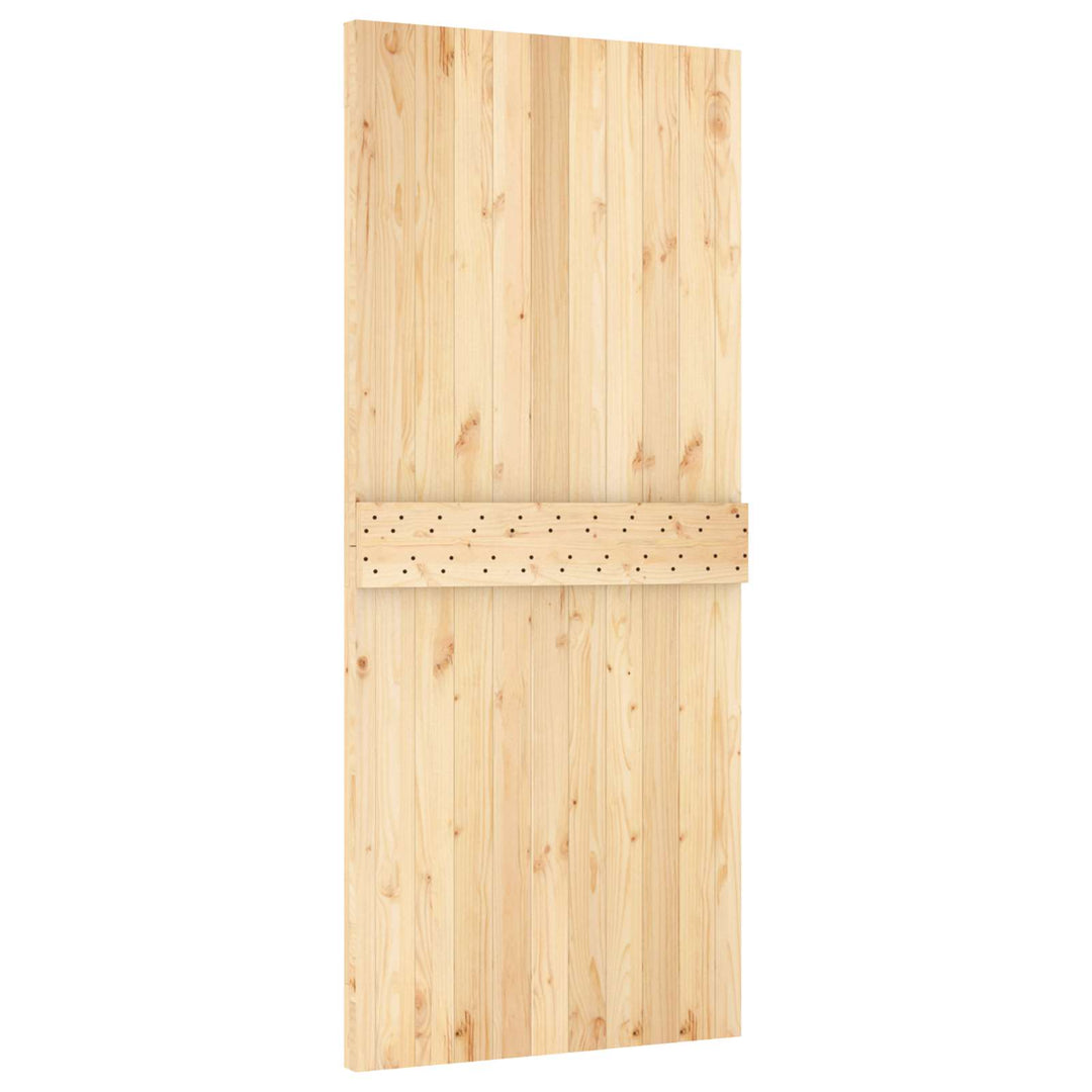 Skydedør Natur og hvid 90 x 210 cm Massivt Fyrretræ