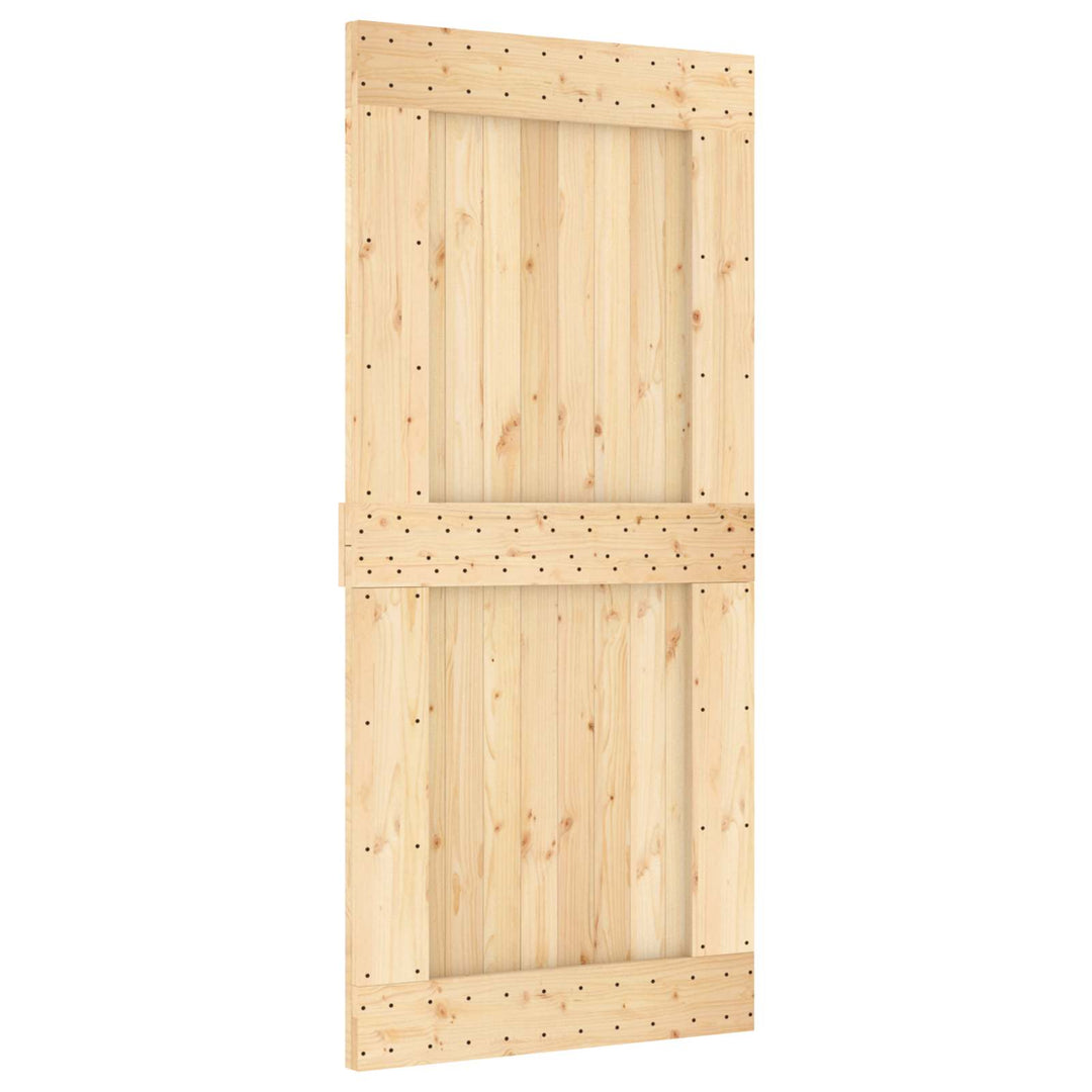 Skydedør Natur og hvid 95 x 210 cm Massivt Fyrretræ
