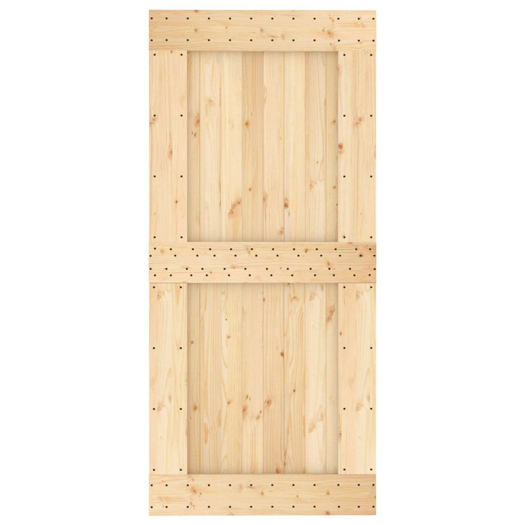 Skydedør Natur og hvid 95 x 210 cm Massivt Fyrretræ