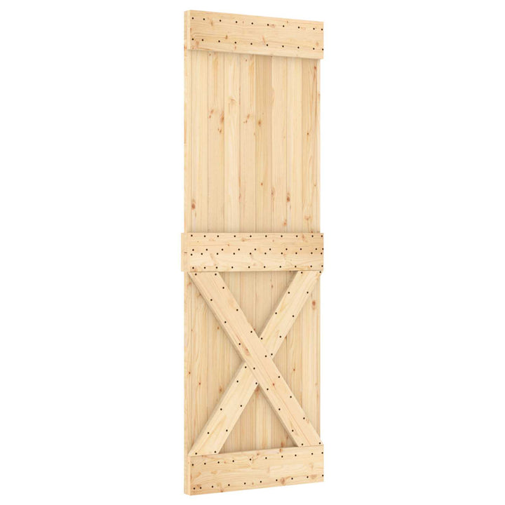 Skydedør Natur og hvid 70 x 210 cm Massivt Fyrretræ