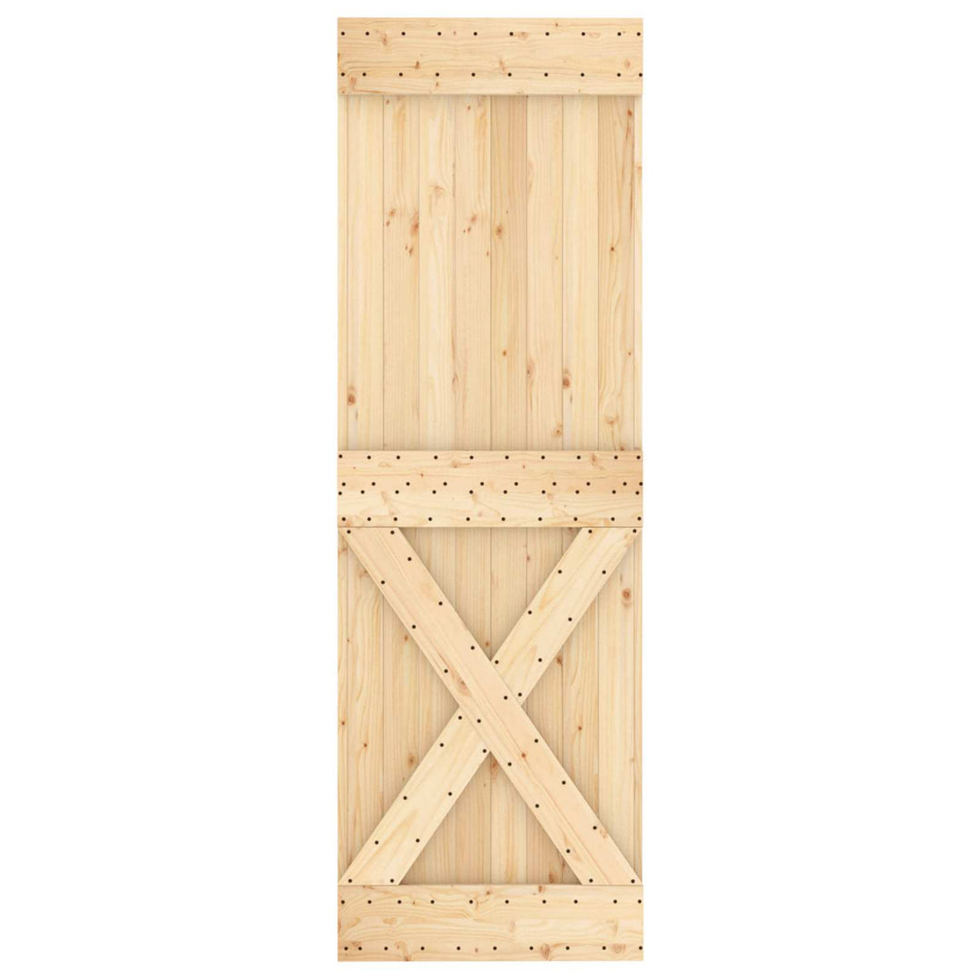 Skydedør Natur og hvid 70 x 210 cm Massivt Fyrretræ