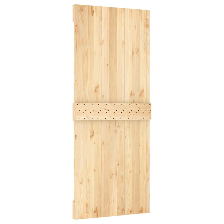 Skydedør Natur og hvid 85 x 210 cm Massivt Fyrretræ