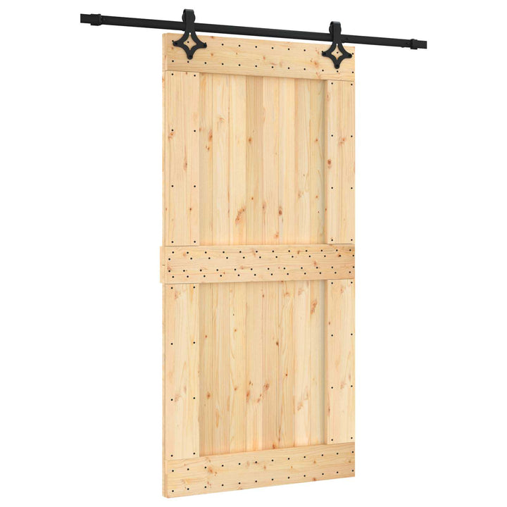 Skydedør 100 x 210 cm Massivt Fyrretræ (Ubehandlet)