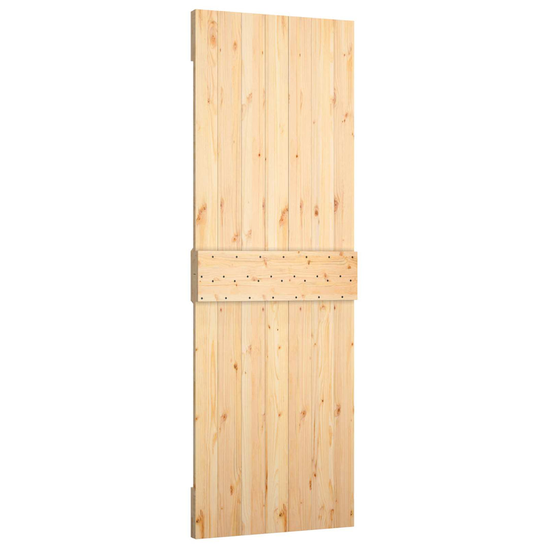 Skydedør Natur og hvid 70 x 210 cm Massivt Fyrretræ