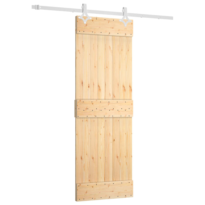 Skydedør Natur og hvid 70 x 210 cm Massivt Fyrretræ