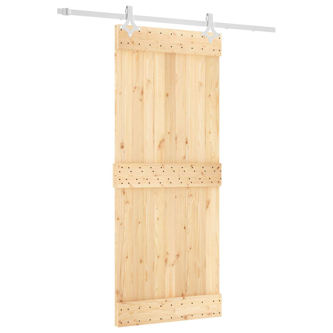 Skydedør Natur og hvid 85 x 210 cm Massivt Fyrretræ
