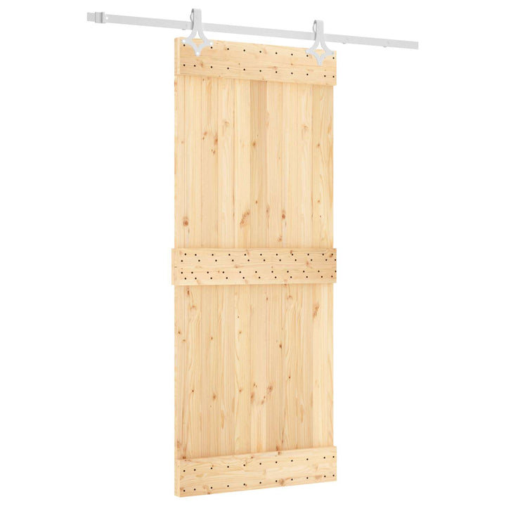 Skydedør Natur og hvid 85 x 210 cm Massivt Fyrretræ