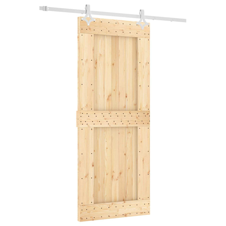 Skydedør Natur og hvid 85 x 210 cm Massivt Fyrretræ