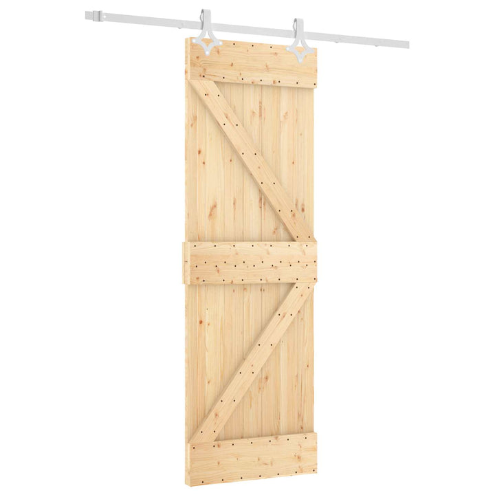 Skydedør Natur og hvid 70 x 210 cm Massivt Fyrretræ