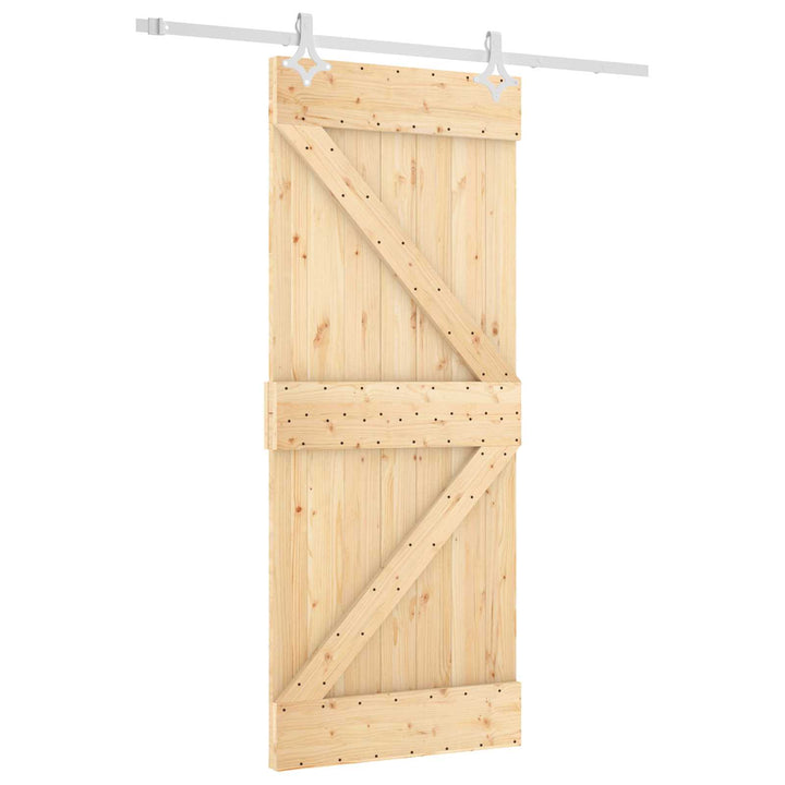Skydedør Natur og hvid 85 x 210 cm Massivt Fyrretræ